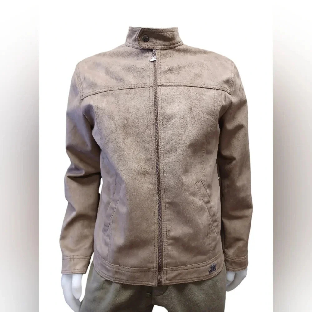 Armani Emporio Collezione Light Brown Suede Leather Bomber Size  XL